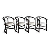 4 Chaise Bambou rotin  modele ‘barrel’ 70’s