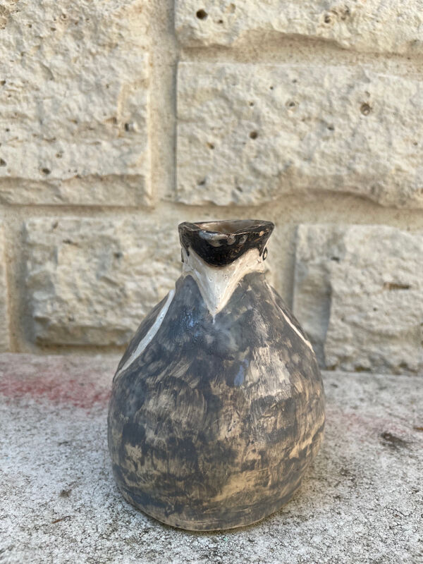 Vase en céramique pingouin XXe