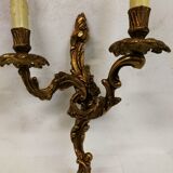 Paire d'appliques ancienne en bronze