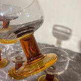 Amber stemmed glass