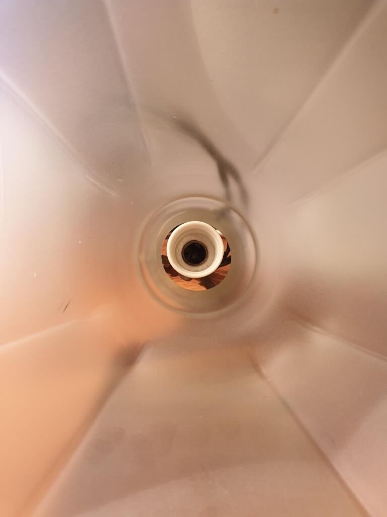 Art Deco white glass draped translucent hanging lamp