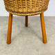 Tripod rattan basket, club feet, 1960s