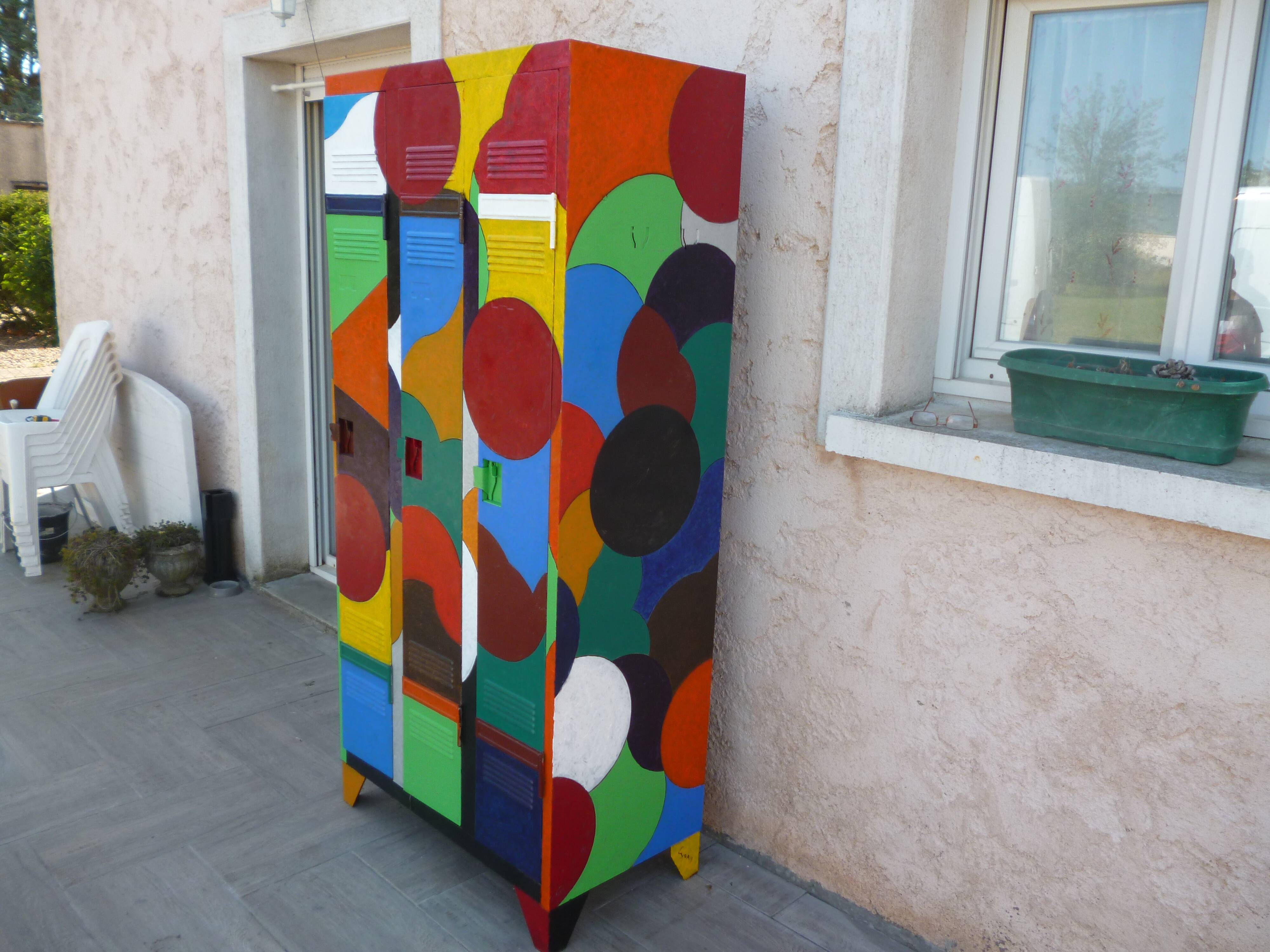 Armoire métalique vintage relookée