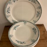 10 dessert plates and Art Deco green Saint Amand serving dish