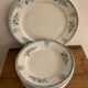 10 dessert plates and Art Deco green Saint Amand serving dish