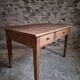 Table à manger française ancienne en merisier avec deux tiroirs, vers 1880–1920