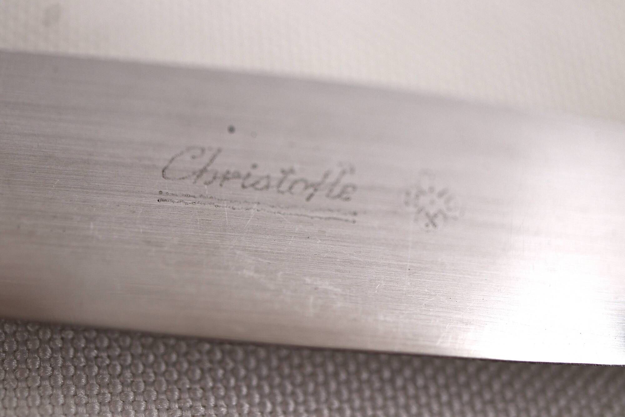 Christofle America, Art Deco 12 silver-plated table knives, excellent condition.