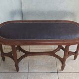 Art Deco stool bench in inlaid walnut