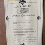 Lithograph Maurice Fillonneau Golfer 144/600 Aqua-Blues Certificate