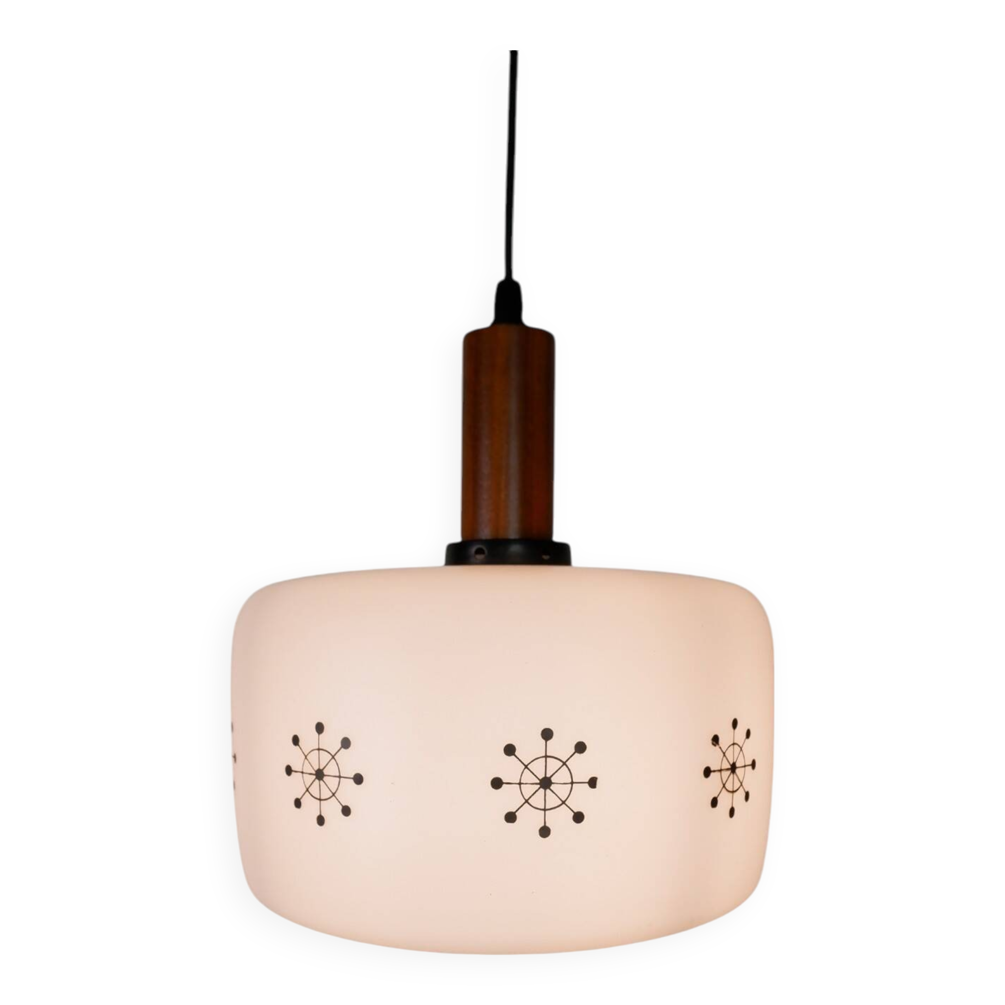 Danish glass hanging lamp, 1960s