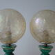 Pair of vintage lamps in bordeaux art ceramic
