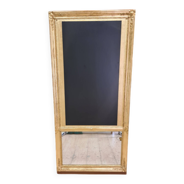 Miroir trumeau doré avec ardoise de restaurant, XIXe