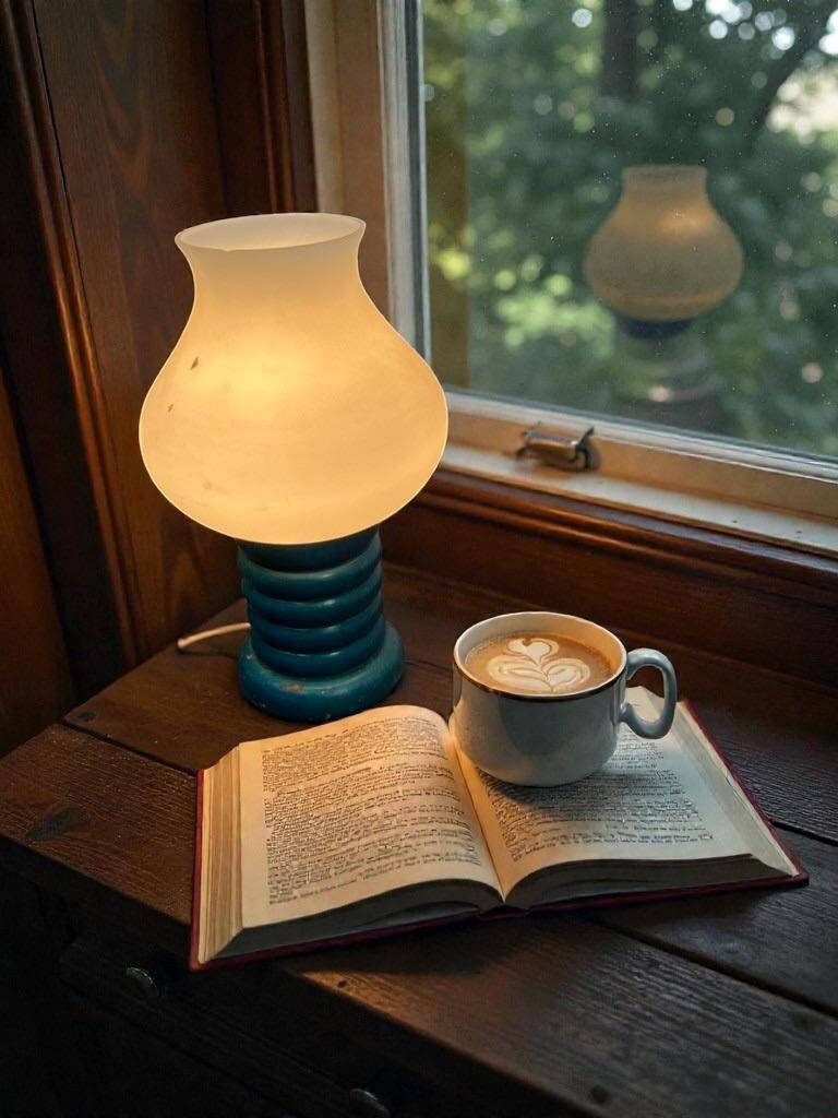 Vintage blue table lamp / small lamp