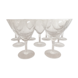 Set of antique crystal glasses