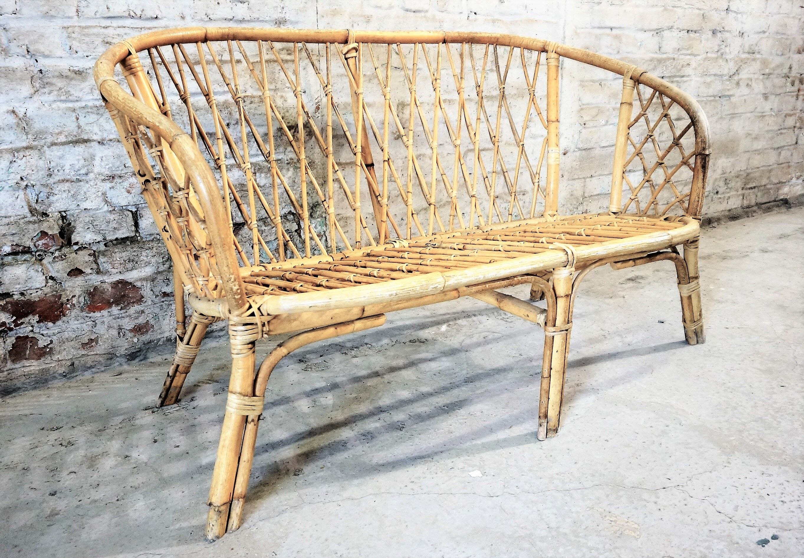 Vintage rattan sofa