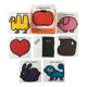 Set of 8 humorous vintage coasters