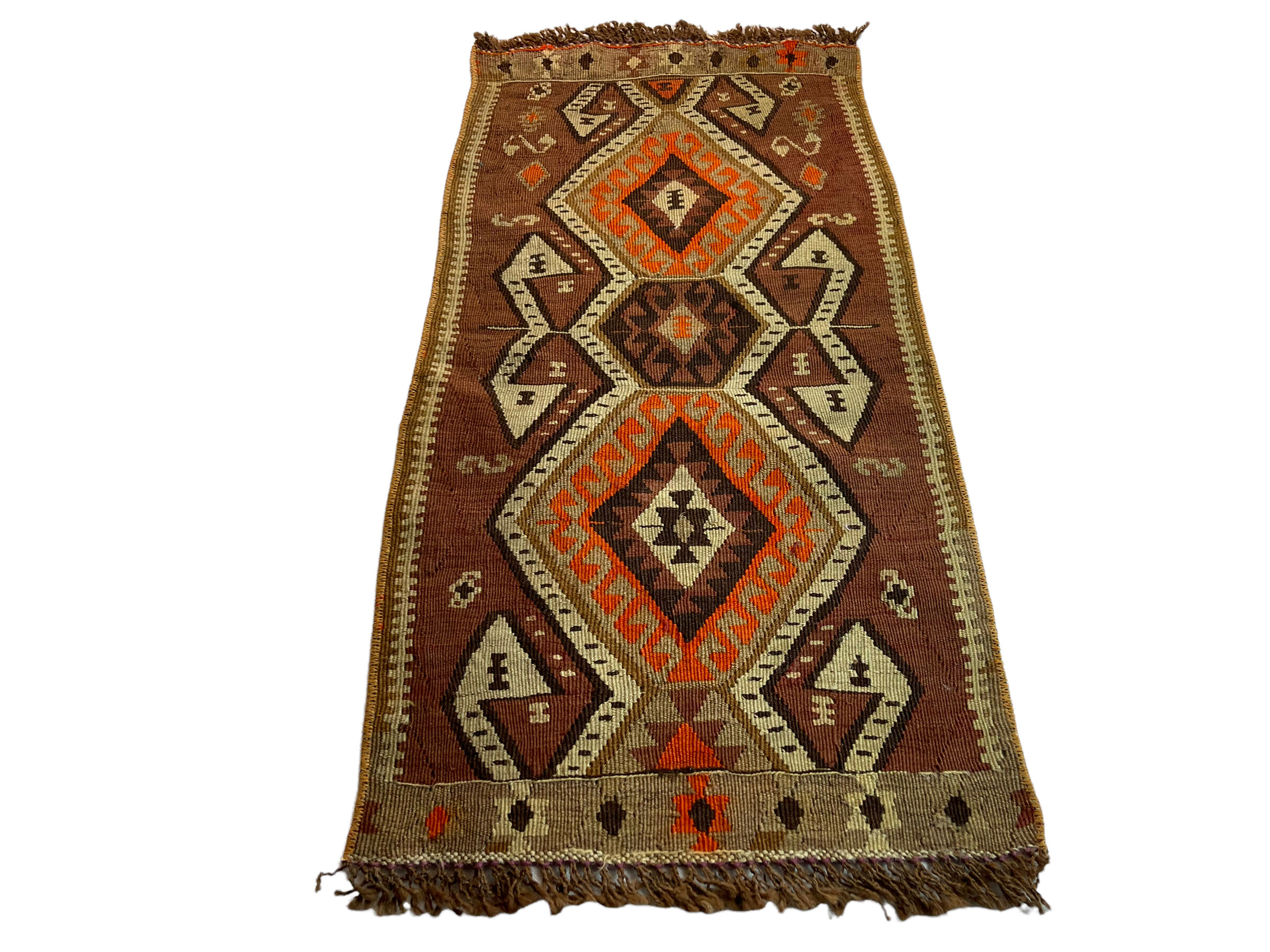 Vintage turkish kilim rug , 95 x 48 cm