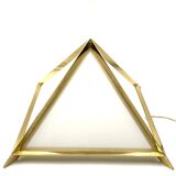 Lampe de table pyramidale en laiton doré, Christos, Italie 1970