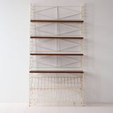 Vintage bookcase with metal frame