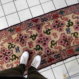 Handmade American Hooked Antique Rug 76cm x 175cm 1880s