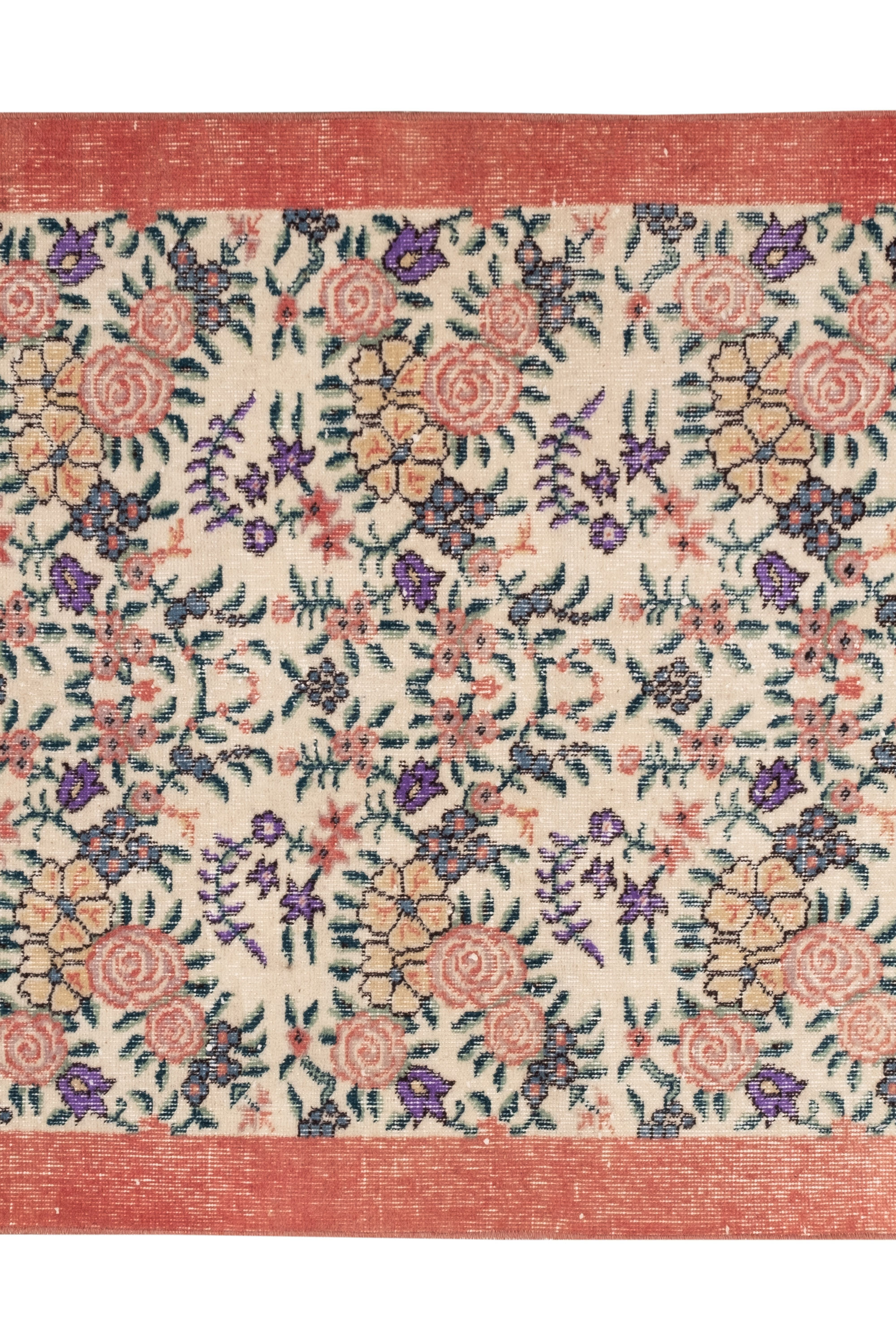 Vintage Turkish Sparta Floral Rug, 1970s