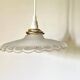 Pendant light with clear and frosted glass bowl