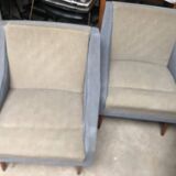 Fauteuils bi color vintage années 60 lainage