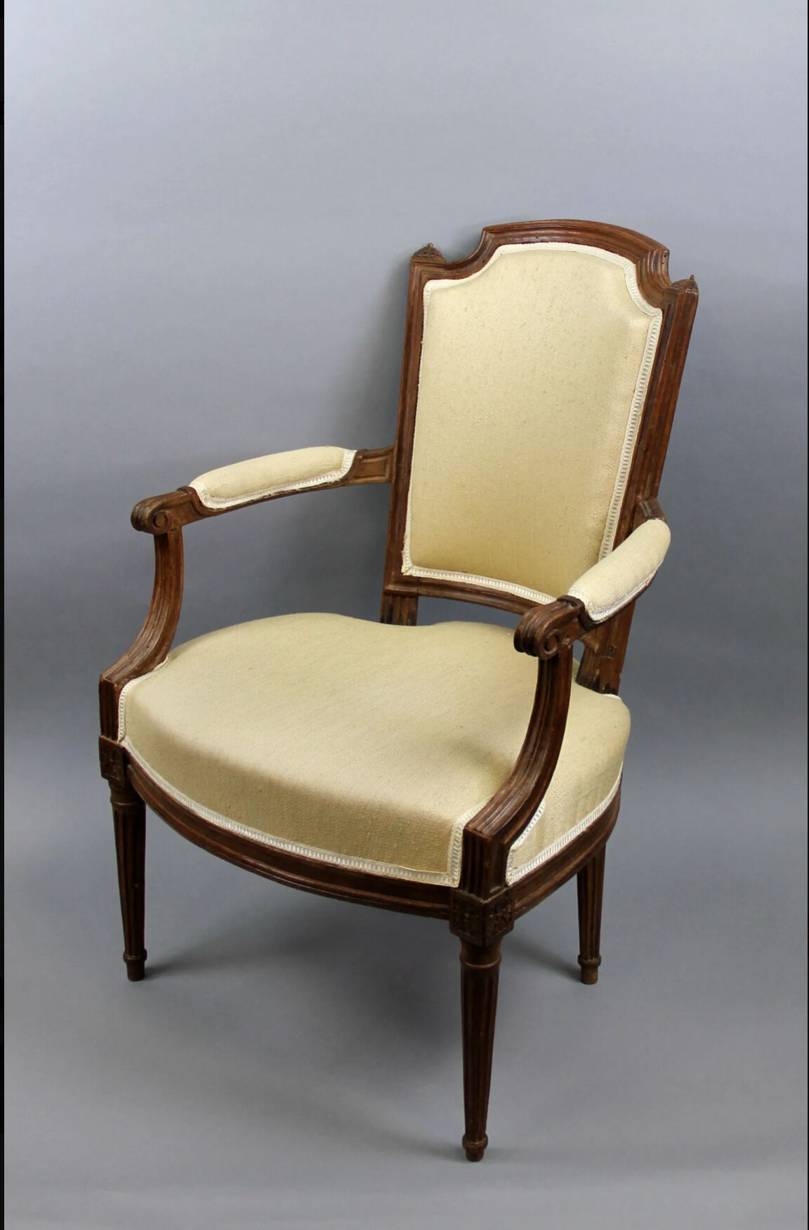 Pair of Louis XVI convertible chairs in moulded wood