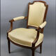 Pair of Louis XVI convertible chairs in moulded wood