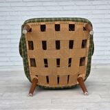 1960s, Danish armchair, green furniture wool, teak wood.