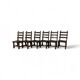 6 x Brutalist oak dining chairs / Belgium 1970s