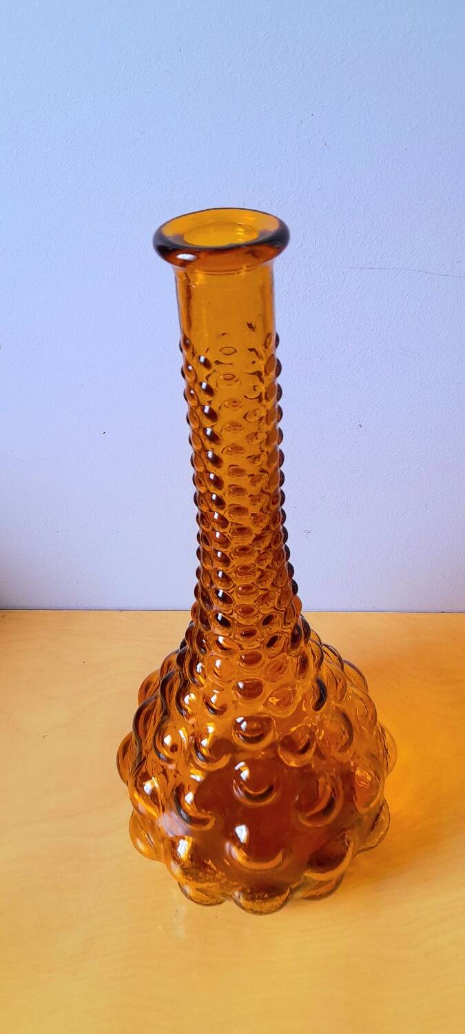 Empoli carafe in amber glass, 1970.