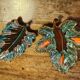 Set of 2 leaf-shaped ceramic dishes from Vallauris.