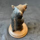 Carved wooden bear vase with black forest crystal soliflore Sallanches 19th century