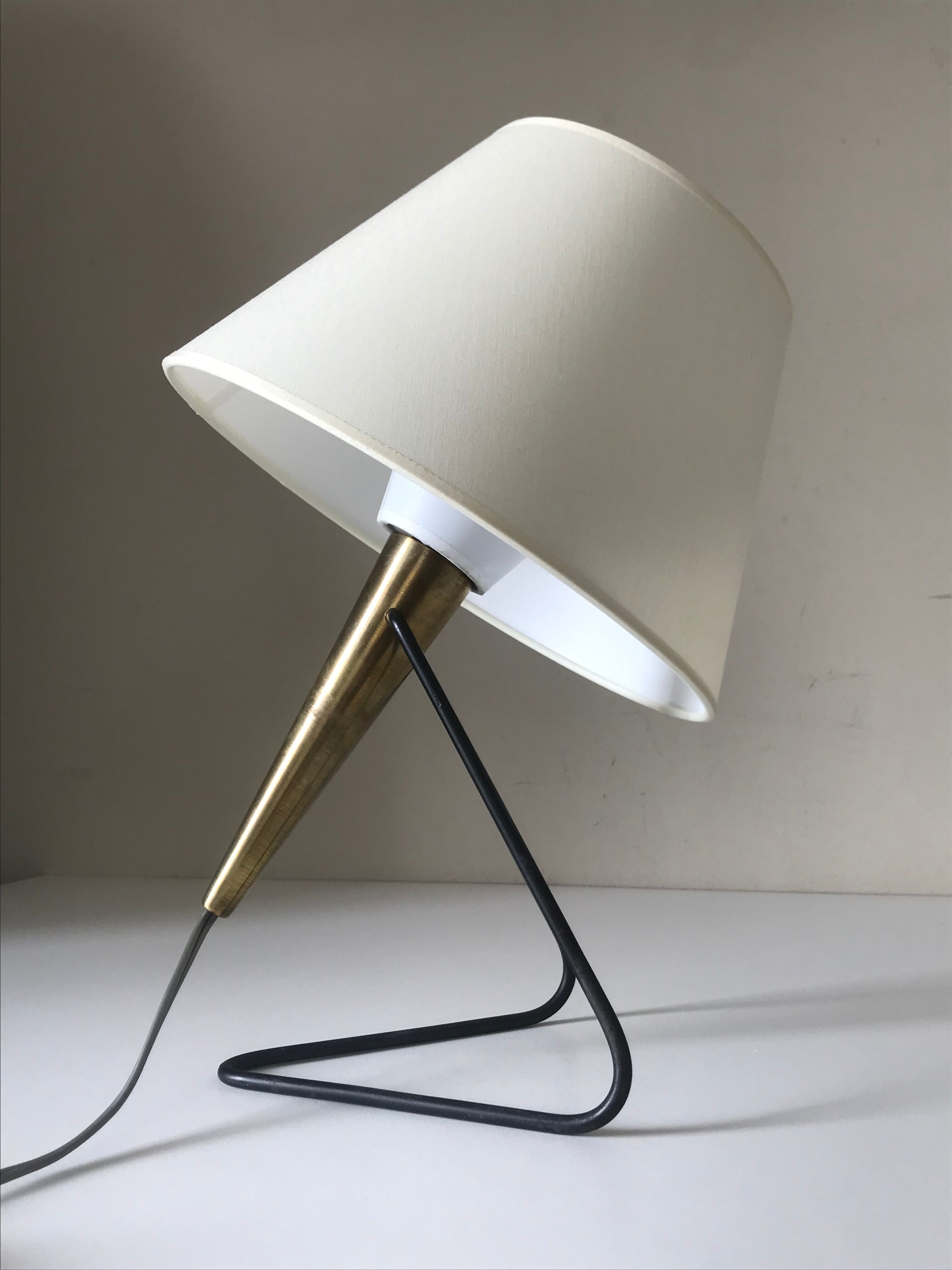 Lampe métal et laiton design 1960