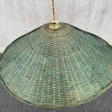 Suspension in green braided rattan