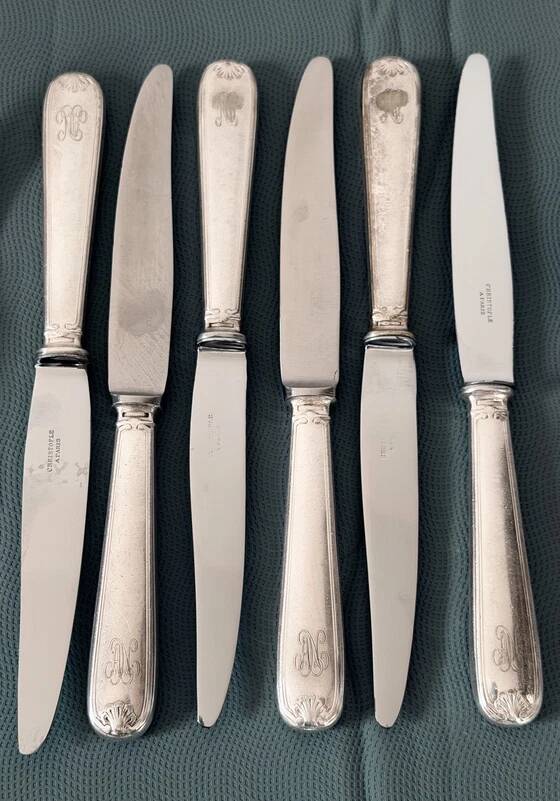Antique Christofle Marot Bérain cutlery set – Silver-plated metal – 35 pieces for 6 people