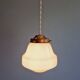Art Deco pendant light in white opaline glass, 1920s-30s