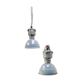 Paire de lampes industrielles.