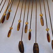 Sun mirror in line vautrin style with metal and coloured plastic beads