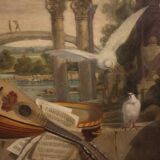 Tableau signé nature morte huile sur toile