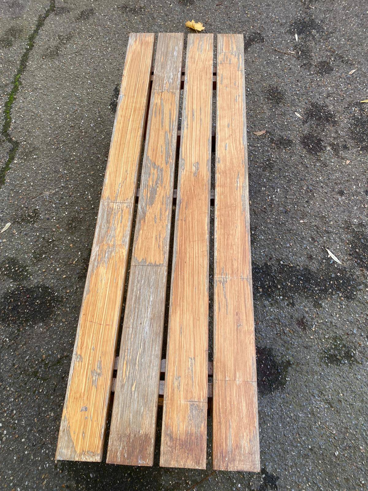 Vintage solid wood farm bench, 115cm