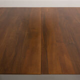 Custom-made solid walnut dining table with 4 extensions, for 6 to 16 people