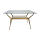 Table basse en verre et en laiton Italie 1950s