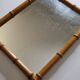 Turned wooden mirror in imitation of bamboo, mid-century, 54 cm x 67 cm