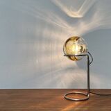 German table lamp from the mid-century space age, glass and chrome, 1960s.