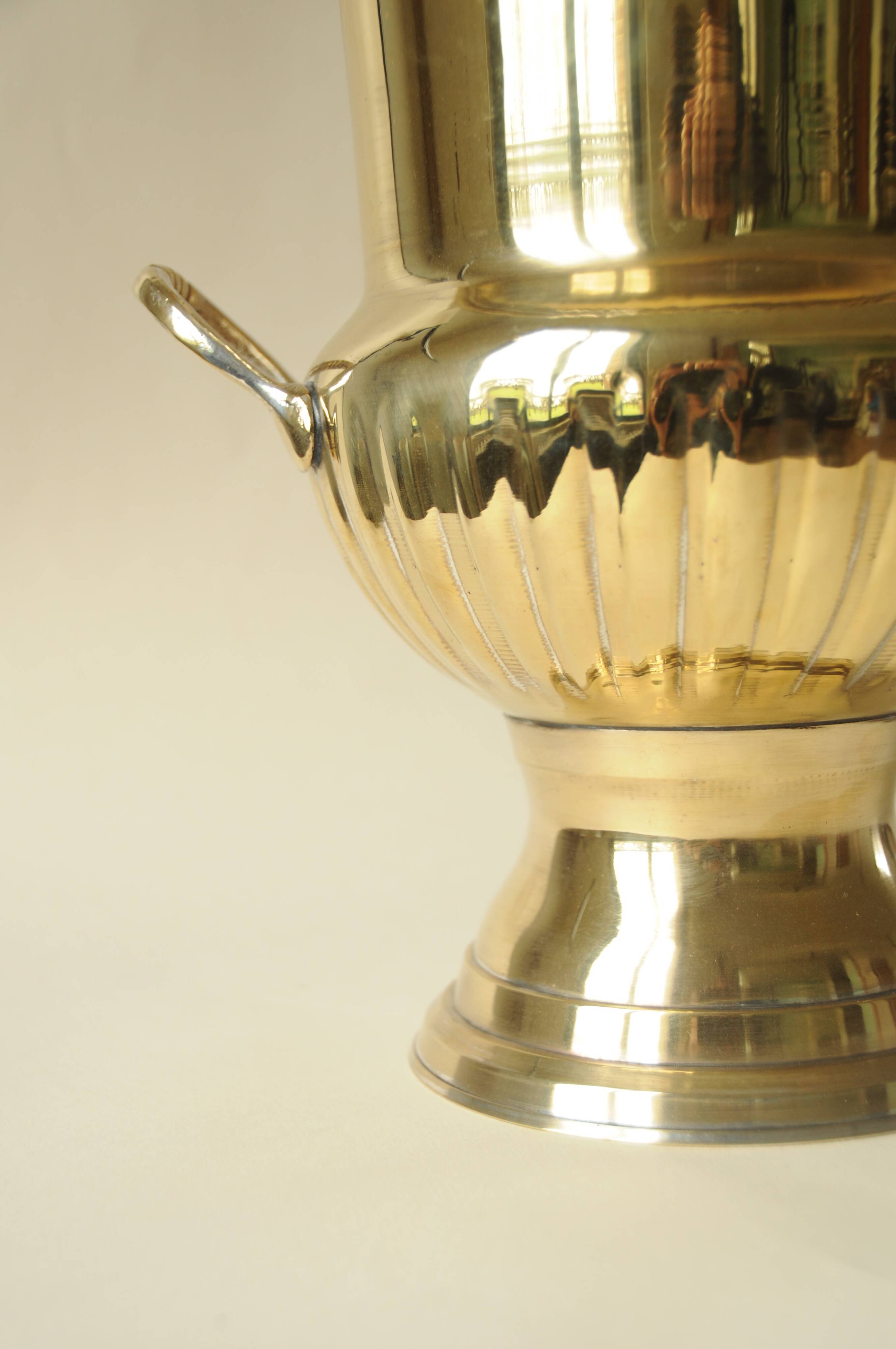 Champagne Bucket on Stand in Brass Médicis Vase Design