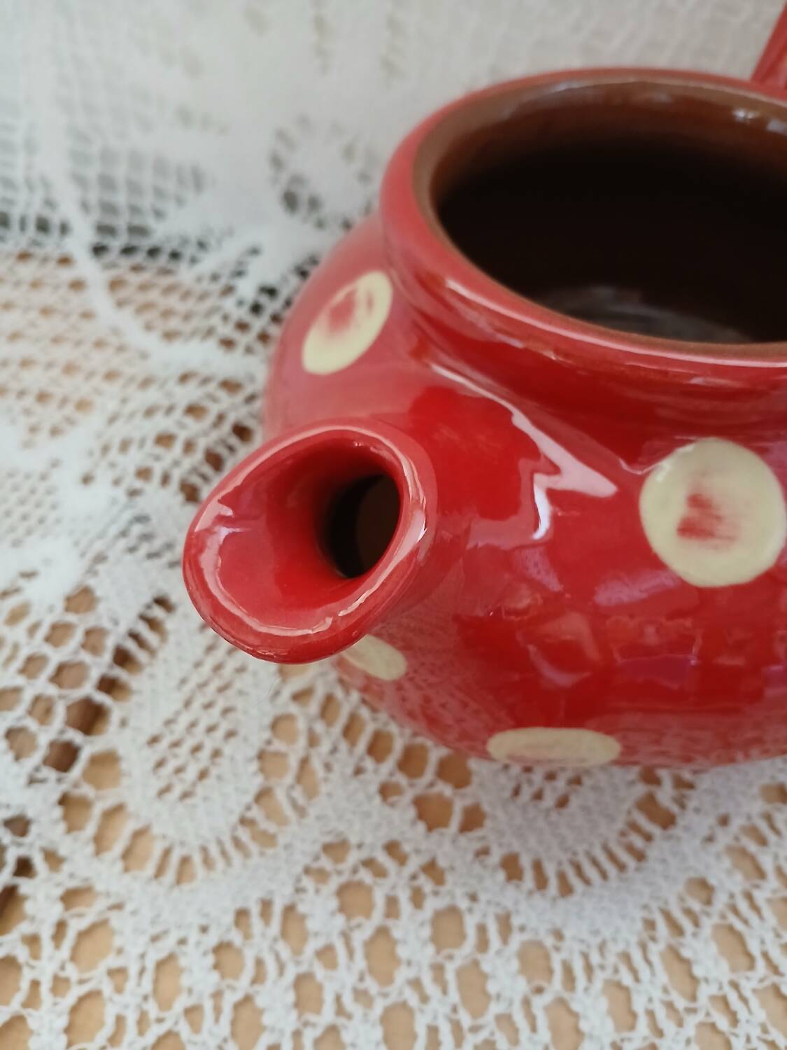 Handmade pottery teapot