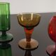Set of 6 old liquor glasses on mismatched feet