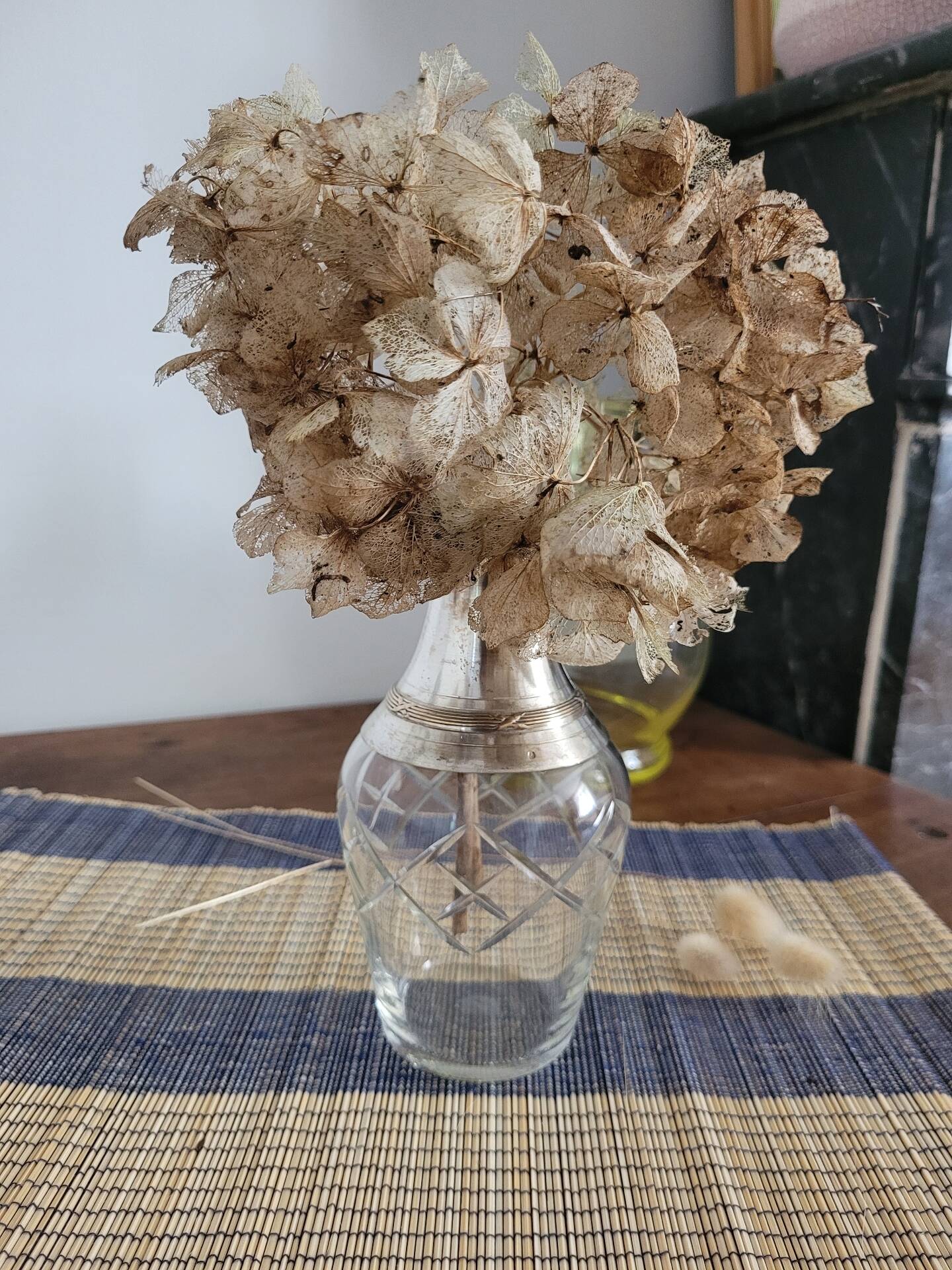 Carafe à liqueur en cristal et argent